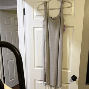 Gray Sleeveless Maxi Dress